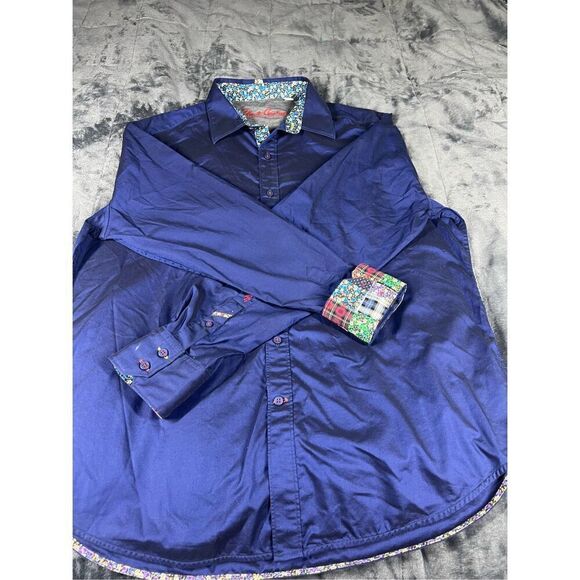 Robert Graham Shirt Mens M Long Sleeve‎ Classic Flip Cuff - Picture 2 of 9